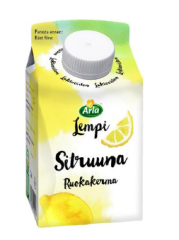 Лимонный кулинарный крем без лактозы Arla Lempi 2 дл