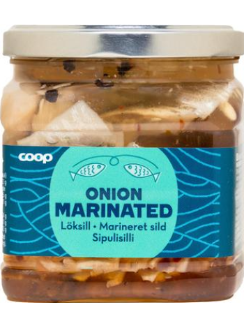 Кусочки сельди в луковом соусе Coop sipulisilli 500/245г