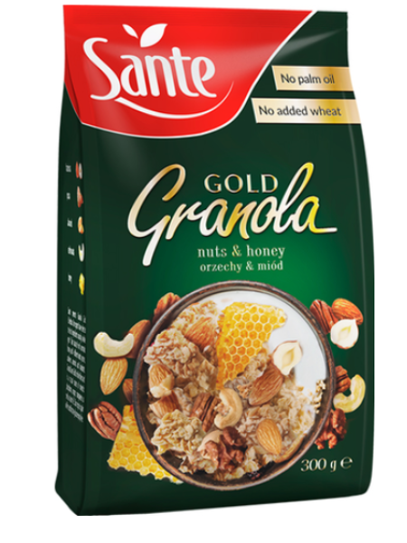 Мюсли жареные с орехами и медом SANTE GOLD GRANOLA 300г