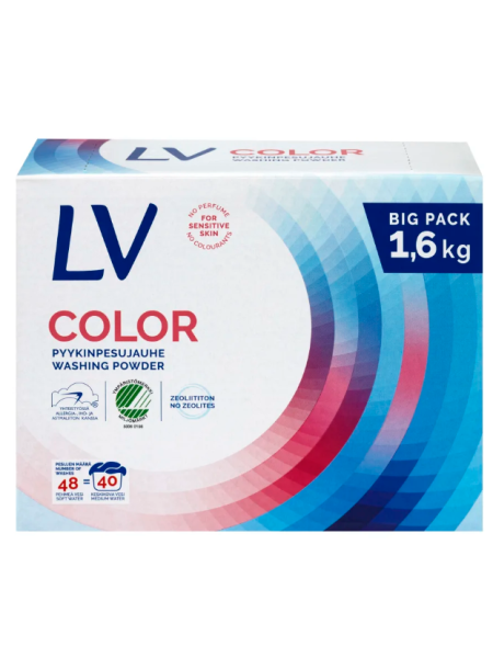 Концентрированный стиральный порошок LV 1,6кг для цветного белья