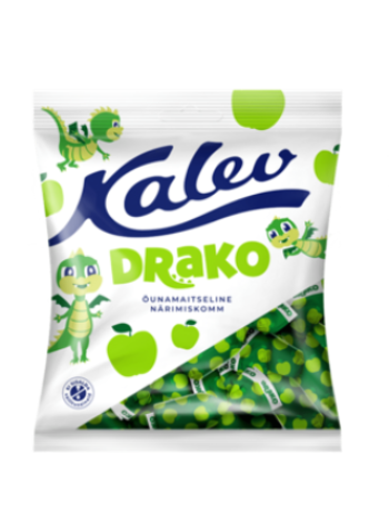 Жевательные конфеты Kalev Draakon 110г яблоко