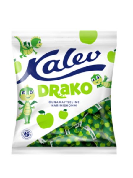 Жевательные конфеты Kalev Draakon 110г яблоко