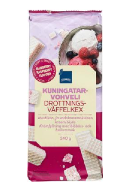 Вафли Rainbow Kuningatarvohveli 240г черника малина