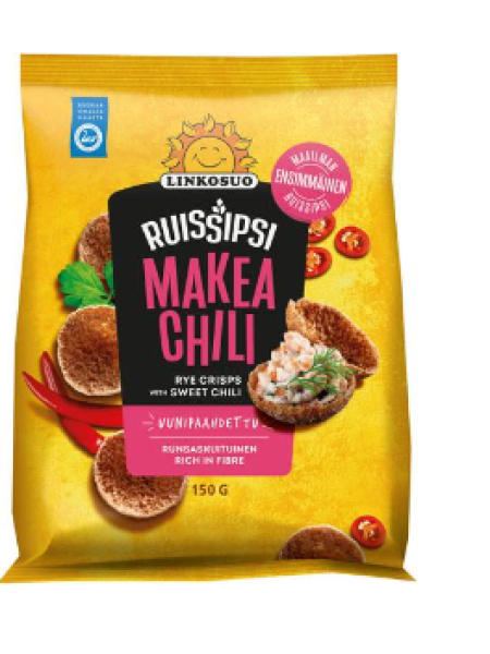 Ржаные чипсы Linkosuo Ryusipsi 150г сладкий перец чили