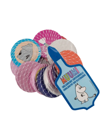 Шоколадные монетки с переводными наклейками Muumi Suklaakolikot 60г