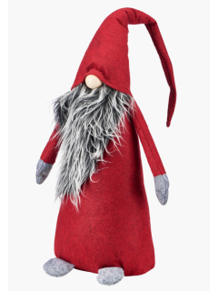 Декоративный новогодний эльф из мягкого фетра, нос деревянный 75 см
