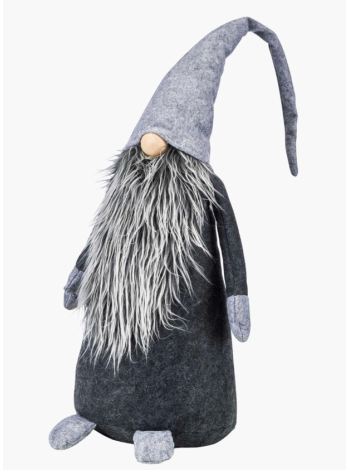 Декоративный новогодний эльф из мягкого фетра, нос деревянный 75 см