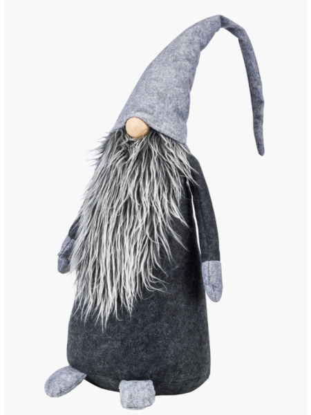 Декоративный новогодний эльф из мягкого фетра, нос деревянный 75 см