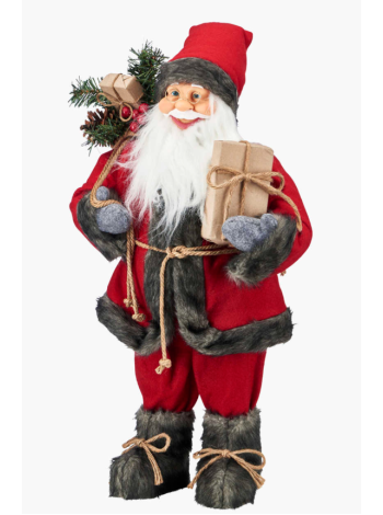 Декоративная фигурка Деда Мороза в красной шубке 60см