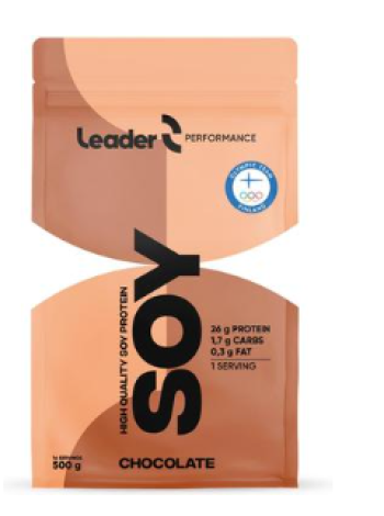 Соевый протеиновый порошок со вкусом шоколада Leader Performance Soy Protein Natural 500г