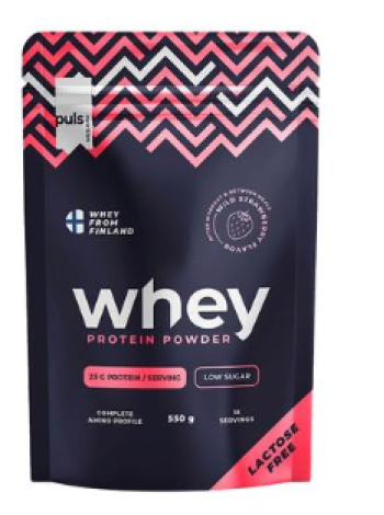 Протеиновый порошок из дикой клубники PULS WHEY 550г без лактозы