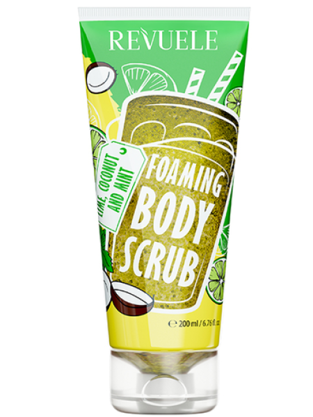 Пенящийся скраб для тела с лаймом, кокосом и мятой Revuele 200 мл