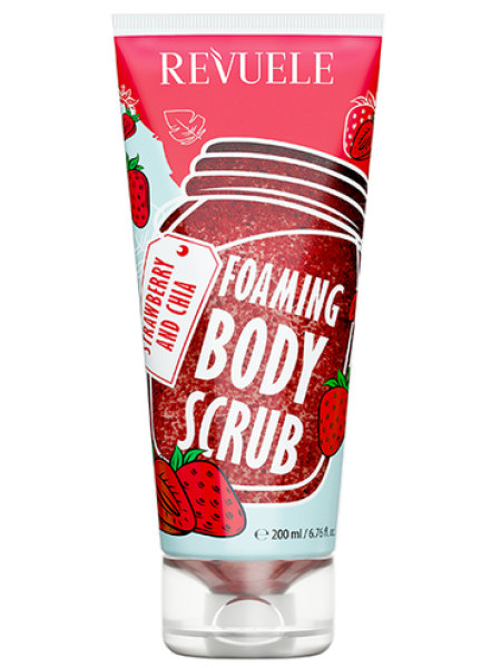 Пенящийся скраб для тела REVUELE Strawberry & Chia 200мл клубника и чиа 