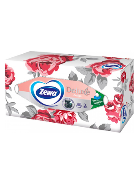 Салфетки Zewa Deluxe Design 90 шт 3-х слойные в коробке 