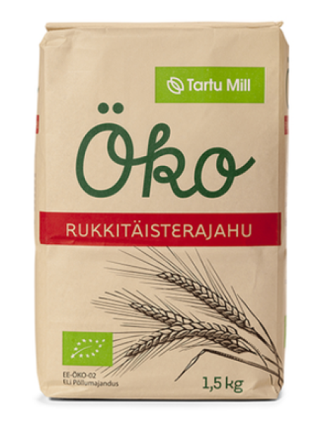 Цельнозерновая ржаная мука органическая Tartu Mill Öko 1,5 кг