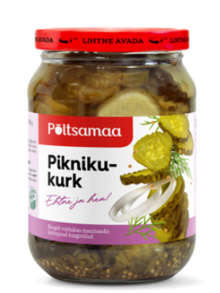 Огурцы маринованные слайсами Põltsamaa Piknikukurk 680г