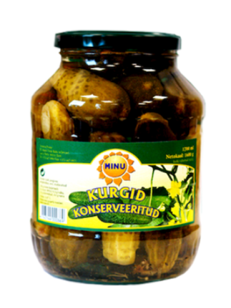 Маринованные огурцы MINU KONSERVEERTUD KURGID 1680/840г