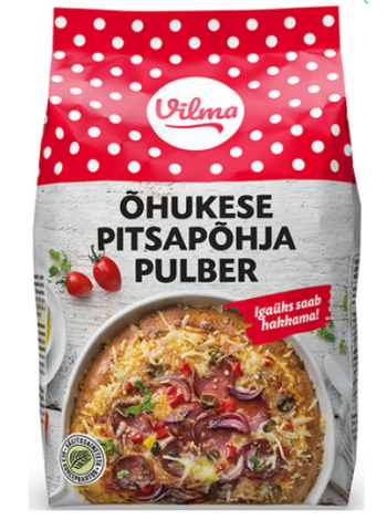 Мучная смесь для выпечки пиццы на тонкой основе VILMA Õhukese pitsapõhja pulber 400г