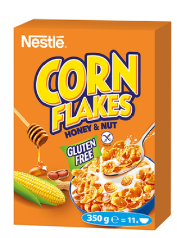 Кукурузные хлопья с медом и орехами NESTLE Corn Flakes 350г без глютена