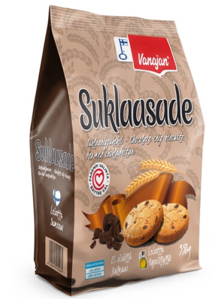 Печенье с шоколадной крошкой Vanajan Suklaasade 350г