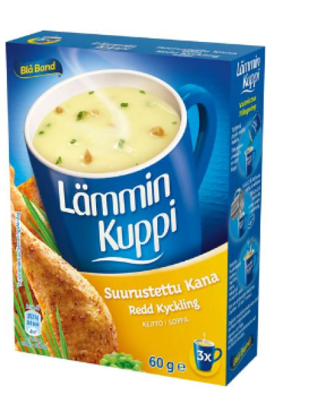 Безлактозный куриный бульон Blå Band Lämmin Kuppi 3x20г