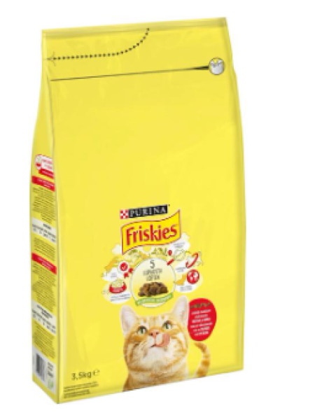 Сухой корм для взрослых кошек Friskies 3,5 кг говядина курица