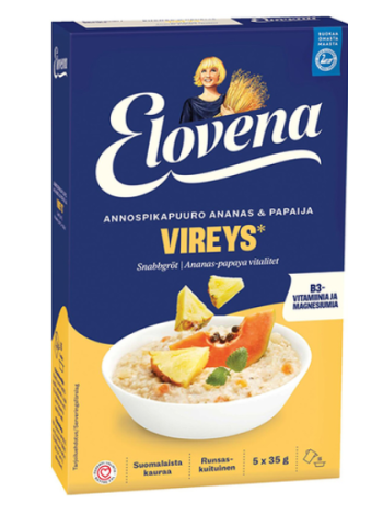 Каша быстрого приготовления Elovena ананас-папайя порционная 5×35г