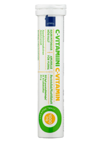 Шипучие таблетки со вкусом апельсина Rainbow C-vitamiini 1000 мг 20 шт/80 г