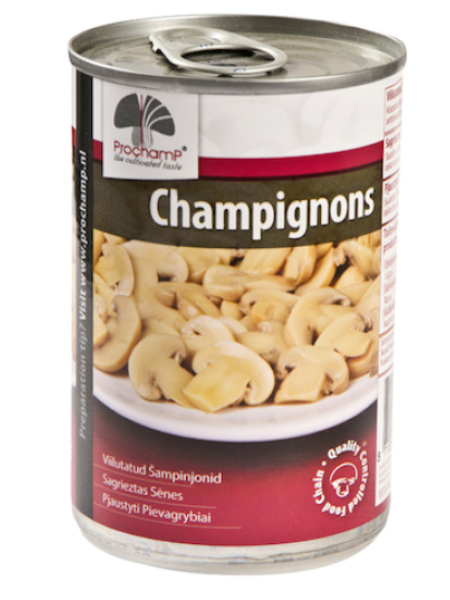 Шампиньоны резанные PROCHAMP 290/155 г в ж/б