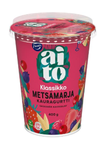 Ферментированная овсяная закуска Fazer Aito Kauragurtti Metsämarja 400г