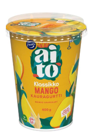 Ферментированная овсяная закуска Fazer Aito Kauragurtti Mango 400г