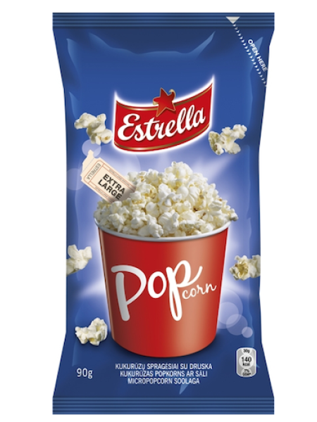 Мини попкорн с солью ESTRELLA 90г