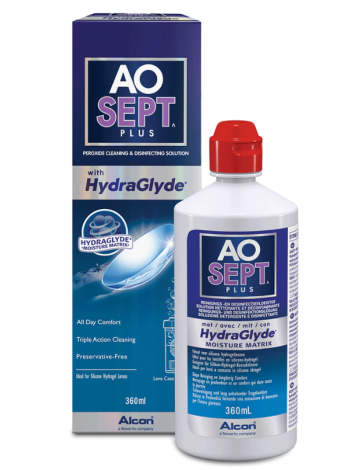Раствор для контактных линз пероксидный AO SEPT PLUS HydraGlyde 360мл