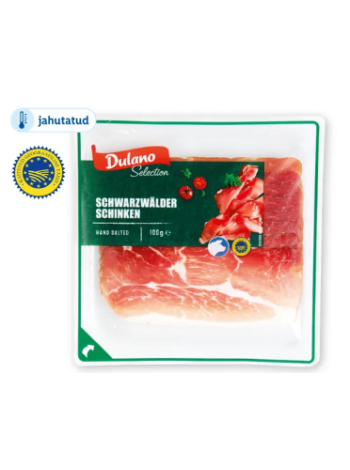 Вяленая копченая ветчина Dulano Schwarzwaldi sink 100г