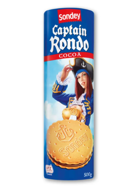 Печенье сэндвич SONDEY Captain Rondo 500г с шоколадом