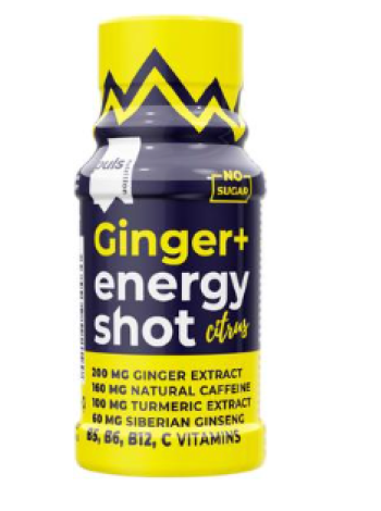 Предтренировочный комплекс PULS Ginger+Energy shot Citrus 60мл имбирь кофеин
