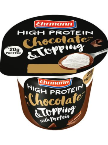 Протеиновый пудинг Ehrmann High Protein Pudding 200г со вкусом шоколада и протеиновыми взбитыми сливками 