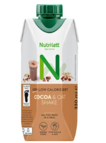 Низколактозный молочный коктейль Nutrilett Cocoa & Oat 330мл какао и овёс