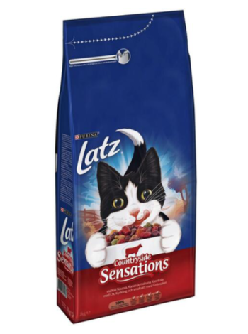 Сухой корм для кошек с говядиной, курицей и овощами Latz 2кг 