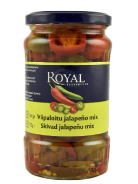 Смесь резанного зеленого и красного халапеньо Royal 360/175г