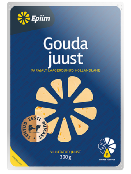 Сливочный сыр без лактозы E-PIIM Juust Gouda 300г в нарезке