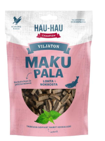 Вкусняшки для собак Hau-Hau Champion Makupala lohi-nokkonen 260г лосось крапива