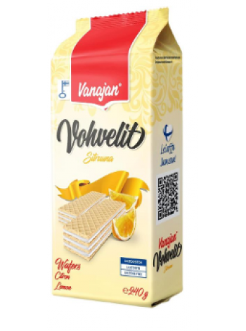 Вафли Vanaja Vohvelit Sitruuna 240г с лимоном