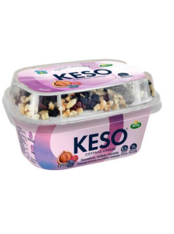 Творог Arla Keso raejuusto hasselpähkinä-mustikka-karpalo 145г лесной орех-черника-клюква 