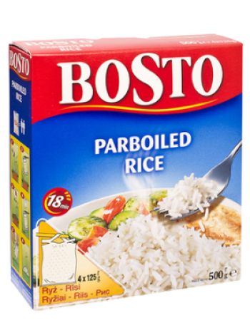 Рис Bosto пропаренный (пропаренный) 4x125г
