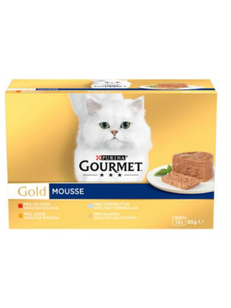Ассорти паштетов для кошек Gourmet Gold Mousse 85 г 12шт 