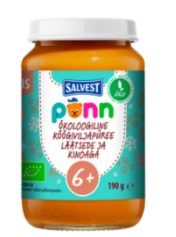  Органическое овощное пюре с чечевицей и киноа PÕNN Salvest 190 г 6+ 190 г