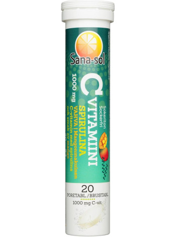Шипучие витамины Sana-sol Vitamin C Mango 20шт со вкусом манго без сахара 