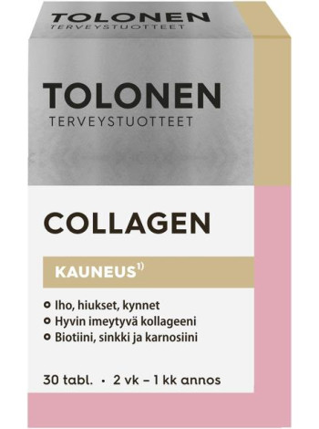 Пищевая добавка Tri Tolonen Collagen 30 капсул Коллаген, цинк, витамин С  