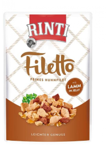Влажный корм для собак Rinti Filetto Kana&Lammas Курицы и Баранины в желе 100г